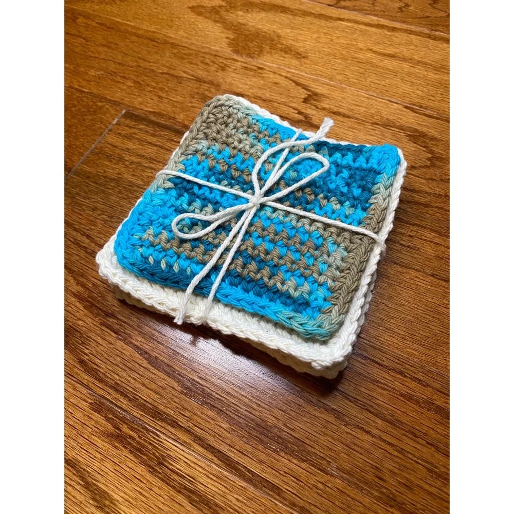 Set of 4 Handmade Crochet Face Cloths‎
